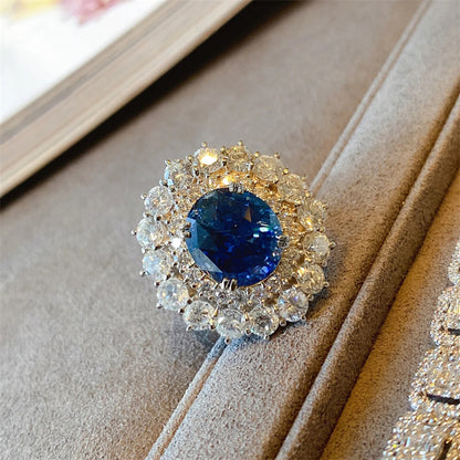 Azure Crescent Ring