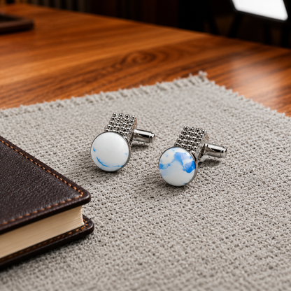 A refined finishing touch crafted for timeless elegance, these cufflinks blend classic sophistication with modern masculine charm. With their polished detailing and statement centerpiece design, they bring a luxurious edge to formalwear while keeping the look clean, sharp, and effortlessly premium.