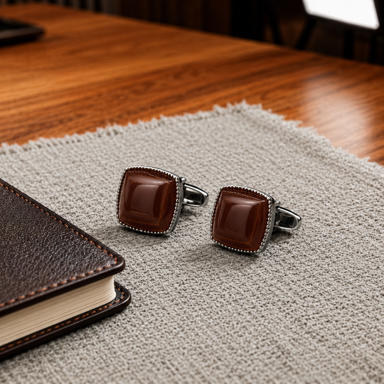 A refined finishing touch crafted for timeless elegance, these cufflinks blend classic sophistication with modern masculine charm. With their polished detailing and statement centerpiece design, they bring a luxurious edge to formalwear while keeping the look clean, sharp, and effortlessly premium.
