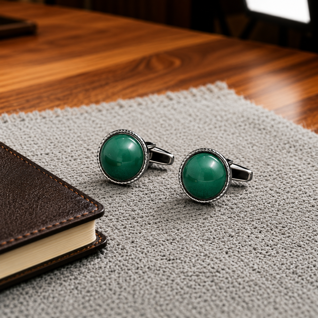 A refined finishing touch crafted for timeless elegance, these cufflinks blend classic sophistication with modern masculine charm. With their polished detailing and statement centerpiece design, they bring a luxurious edge to formalwear while keeping the look clean, sharp, and effortlessly premium.
