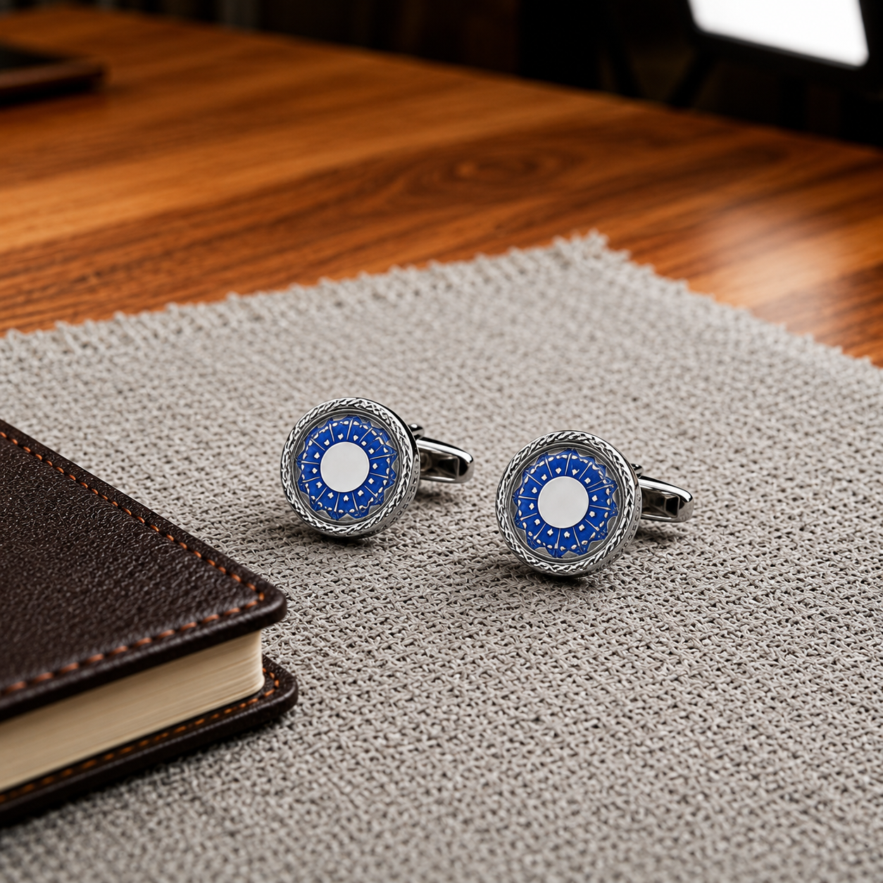 A refined finishing touch crafted for timeless elegance, these cufflinks blend classic sophistication with modern masculine charm. With their polished detailing and statement centerpiece design, they bring a luxurious edge to formalwear while keeping the look clean, sharp, and effortlessly premium.